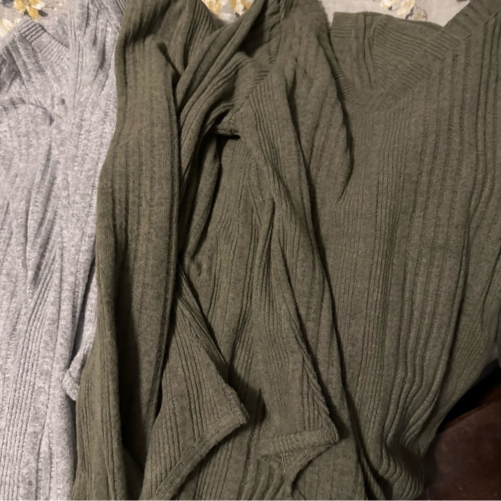 NEW Gray ribbed body suit long sleeve LARGE XX-Large - Picture 12 of 15